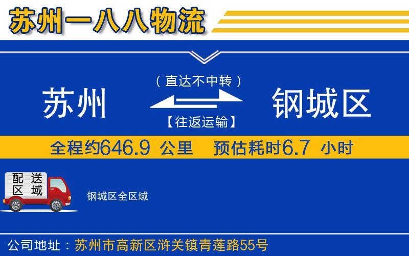 蘇州到鋼城區(qū)物流專(zhuān)線